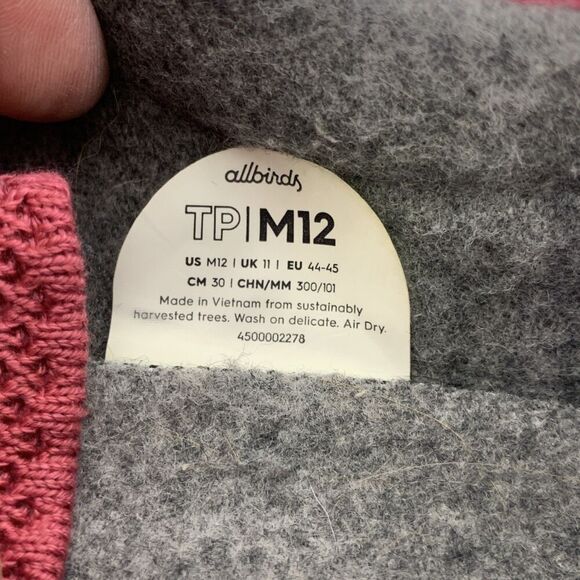 Allbirds Tree Piper Sneaker Lux Pink Lace Up Lightweight Breathable Mens 12 - Picture 13 of 13